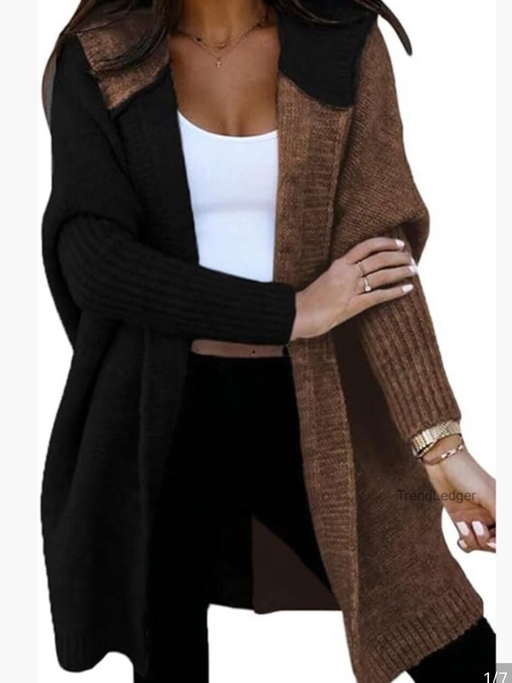 New..Cardigan.. black and brown minimalist sweater jacket size medium